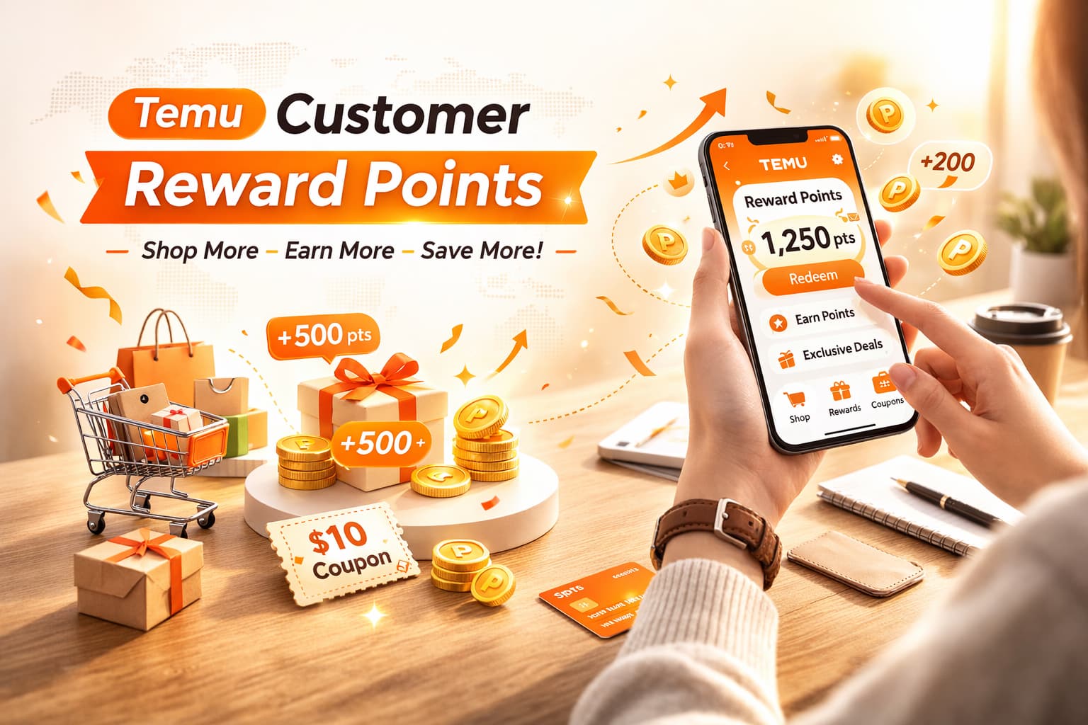 Temu customer reward points: Earn More, Save More